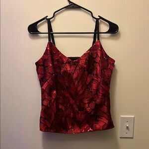 White House Black Market sequined embroidered v neck camisole size XSP